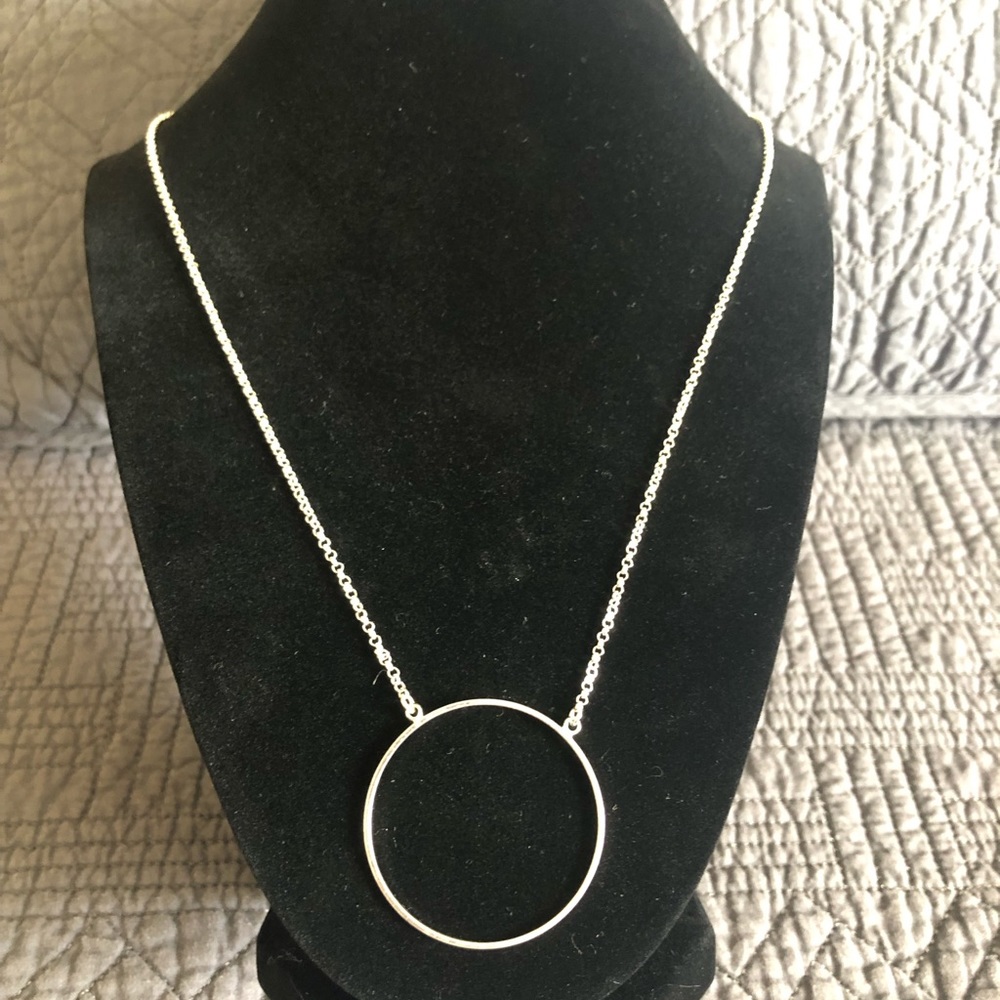 O-Ring Silver Necklace, 24” long.